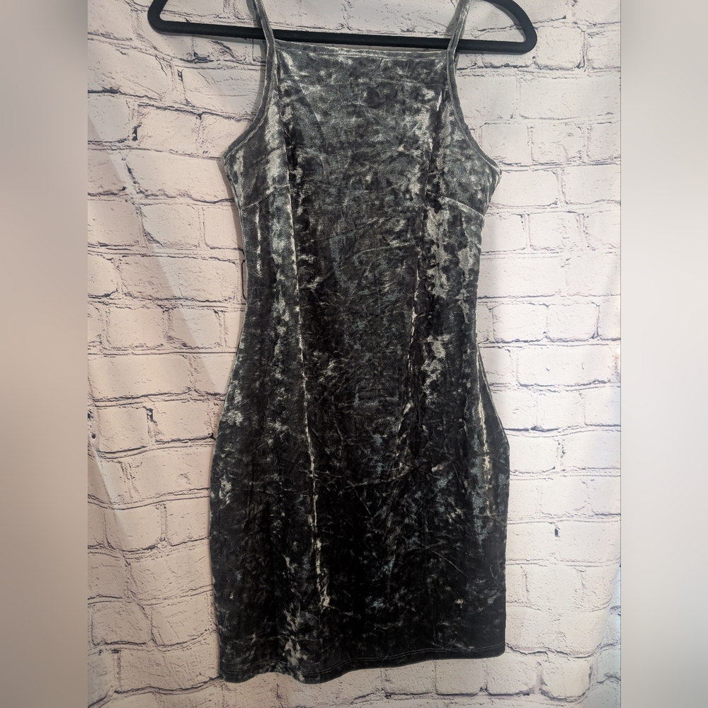 Forever 21 Black Velvet Mini Dress